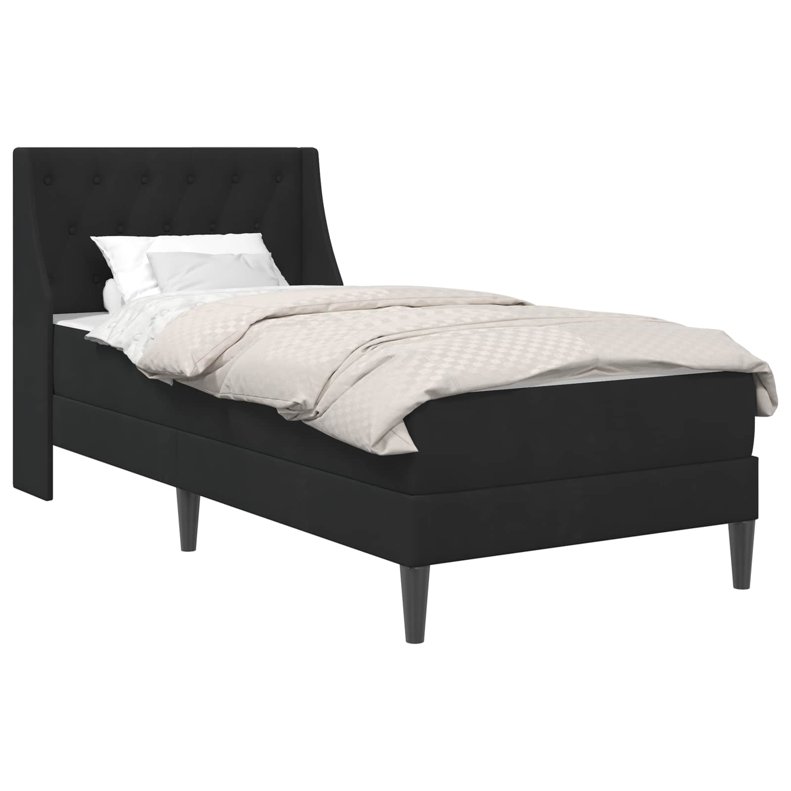 Struttura letto con materasso Nero 90 x 200 cm Velluto | homemem39