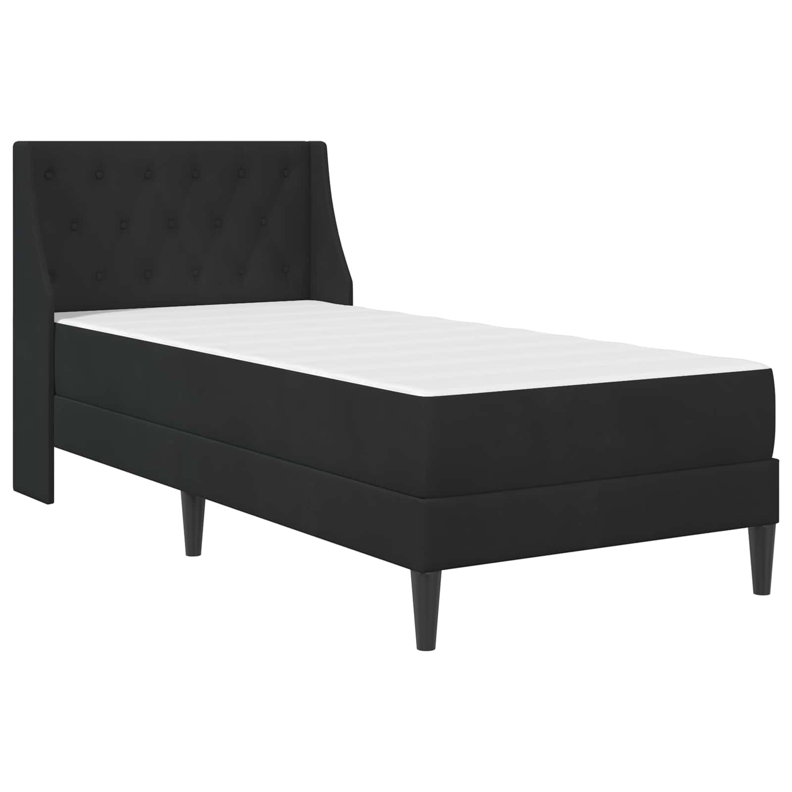 Struttura letto con materasso Nero 90 x 200 cm Velluto | homemem39