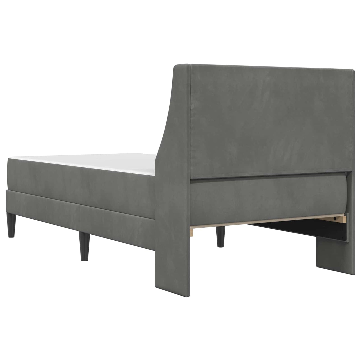 Struttura letto con materasso Grigio scuro 100 x 200 cm Velluto