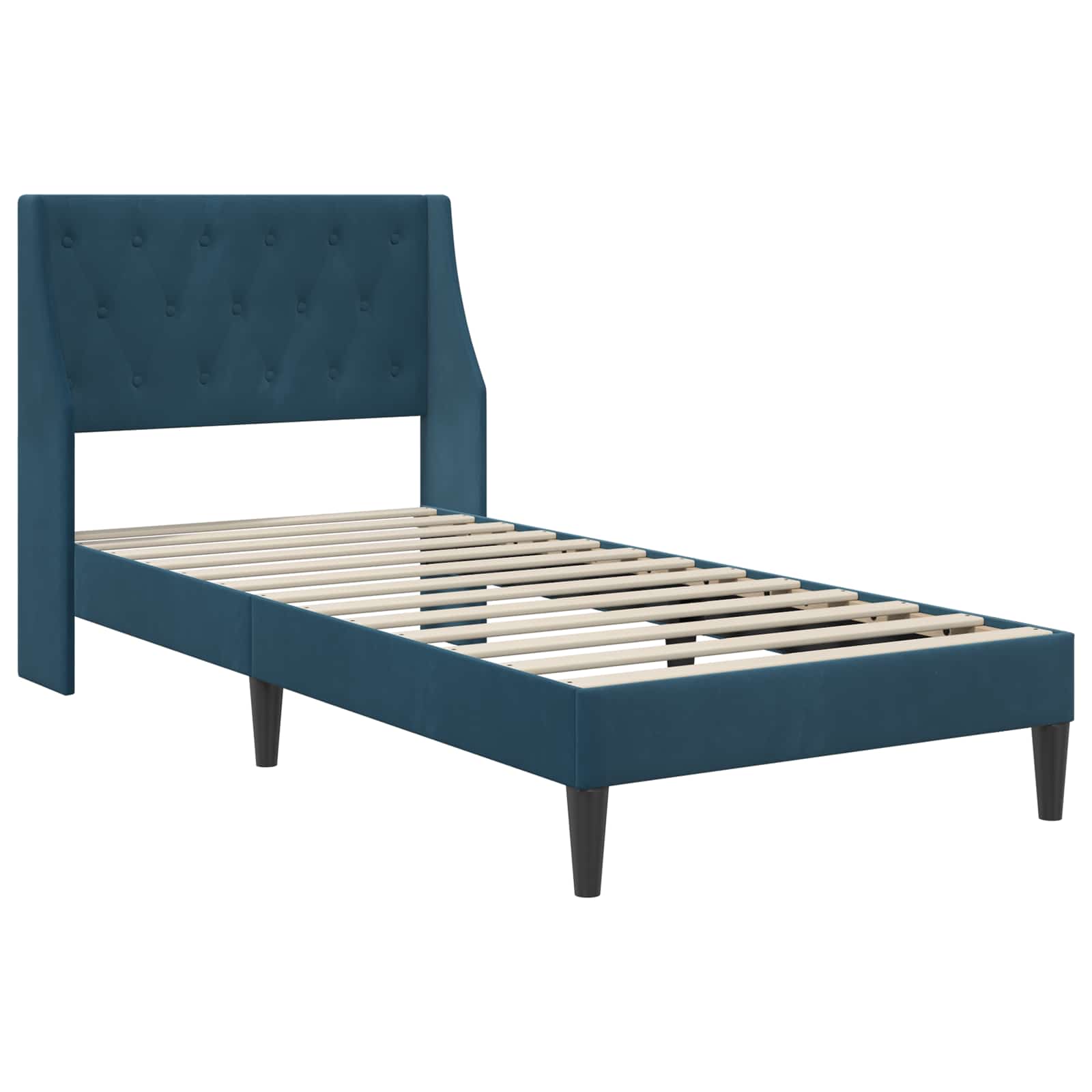 Struttura letto con materasso Blu 100 x 200 cm Velluto | homemem39