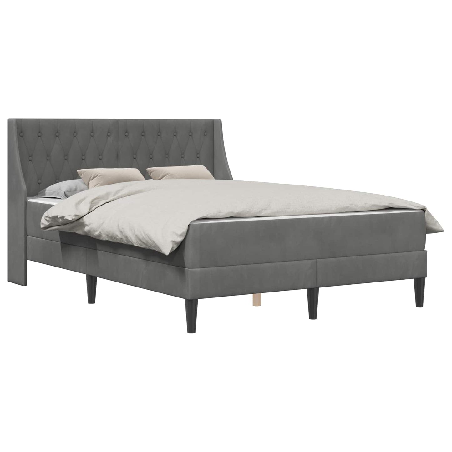 Struttura letto con materasso Grigio scuro 120 x 190 cm Velluto