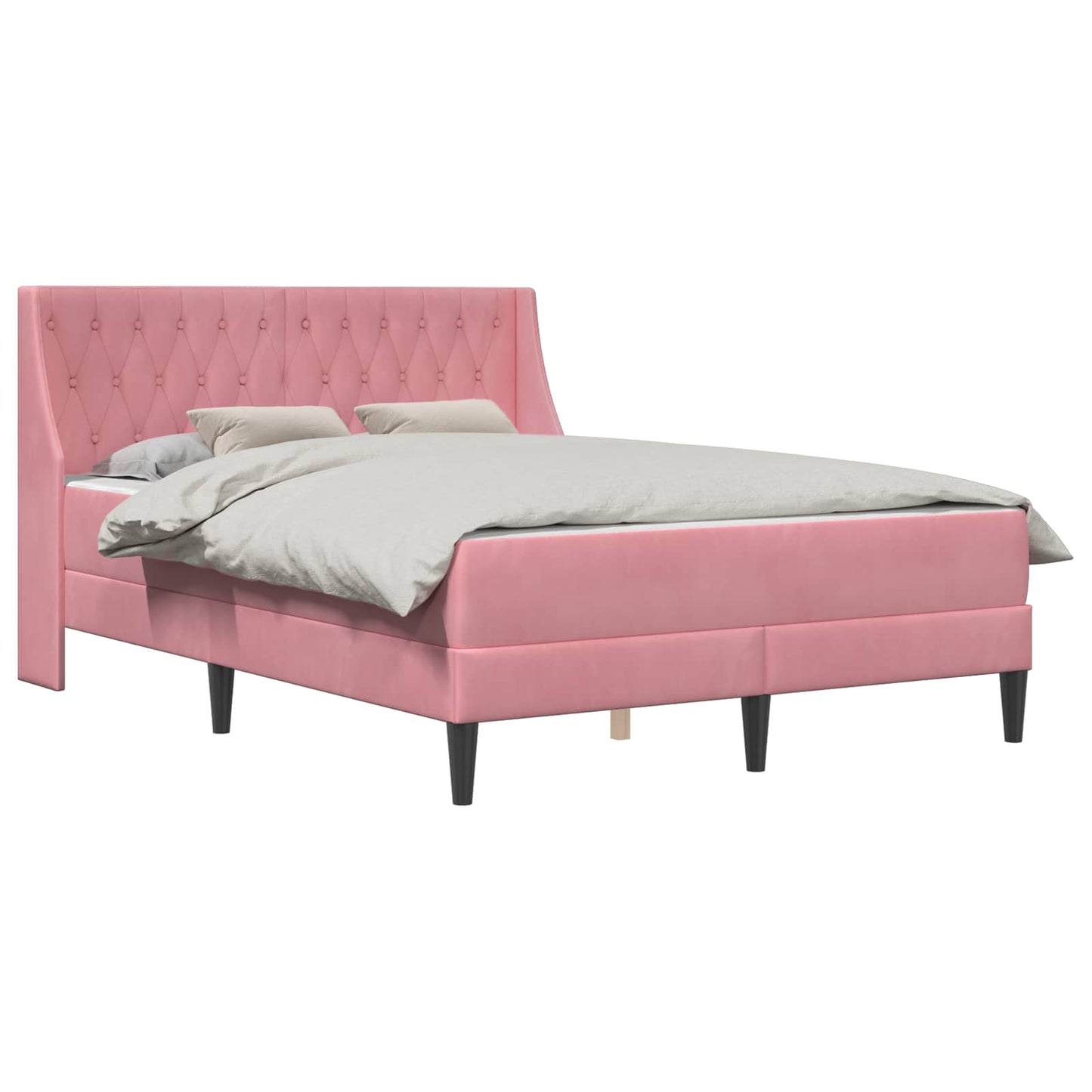 Struttura letto con materasso Rosa 120 x 190 cm Velluto