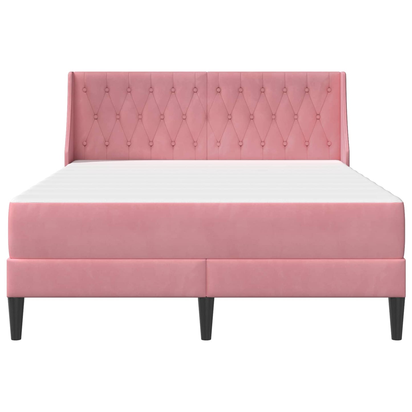 Struttura letto con materasso Rosa 120 x 190 cm Velluto