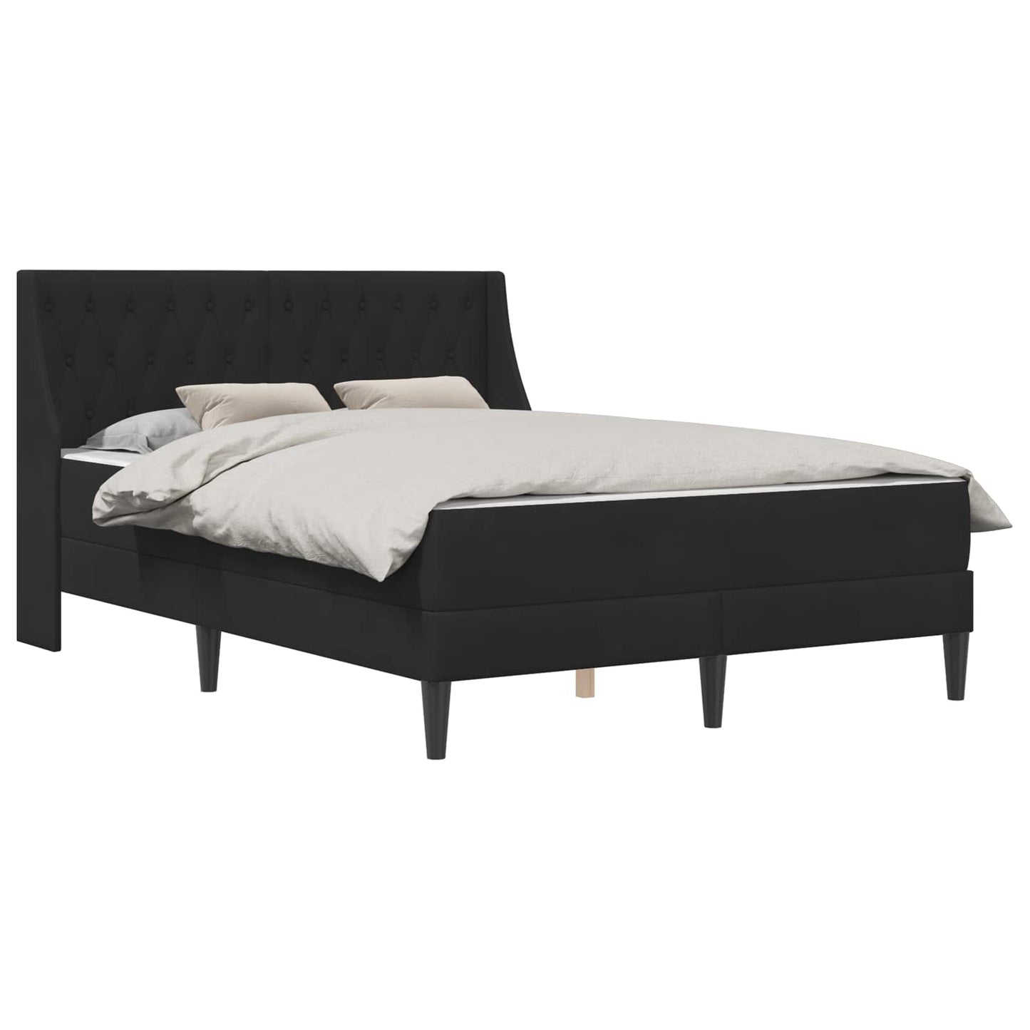 Struttura letto con materasso Nero 120 x 190 cm Velluto