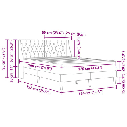 Struttura letto con materasso Nero 120 x 190 cm Velluto