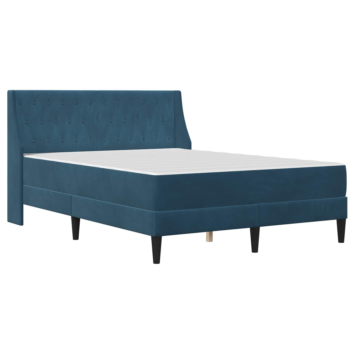 Struttura letto con materasso Blu 120 x 190 cm Velluto