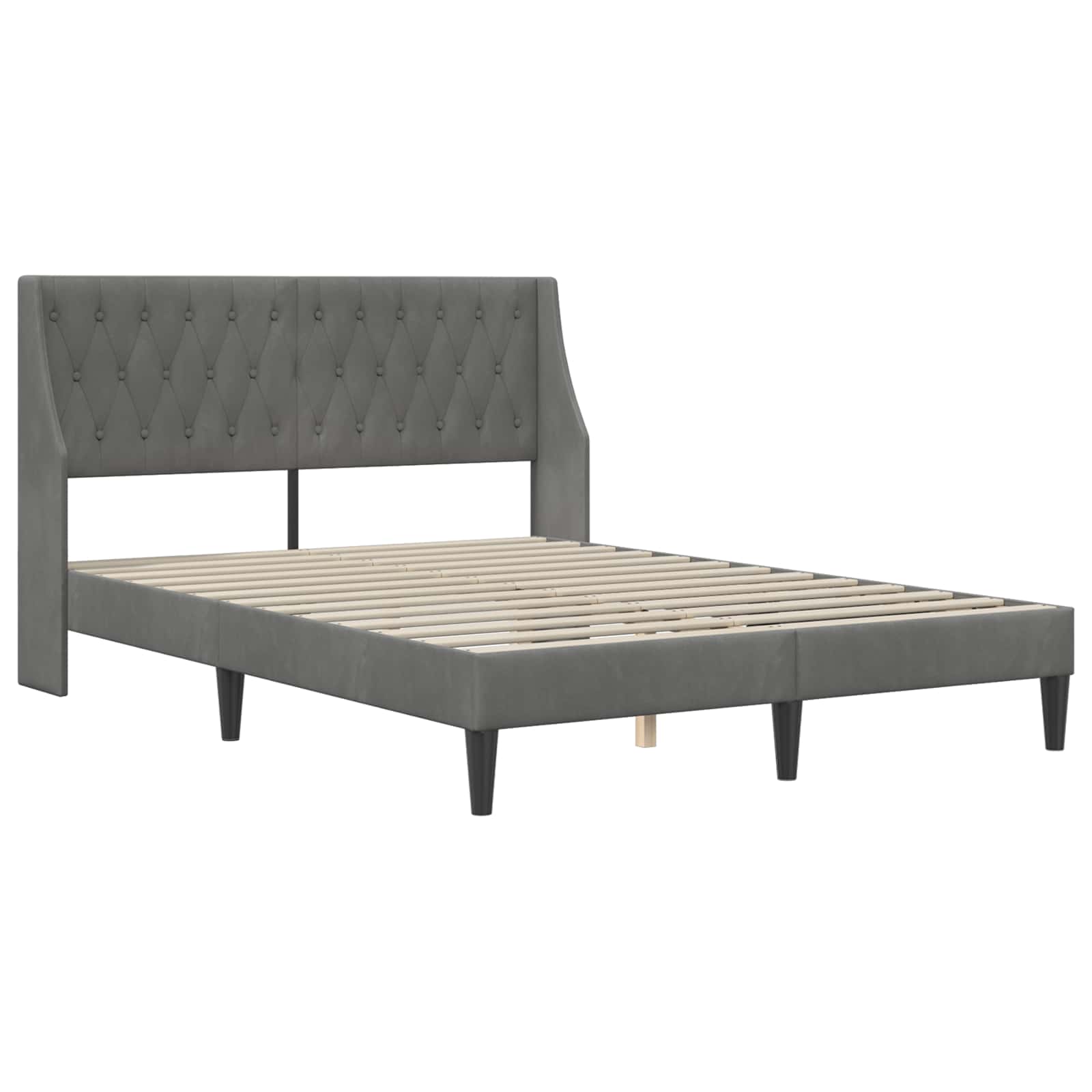 Struttura letto con materasso Grigio scuro 120 x 200 cm Velluto | homemem39