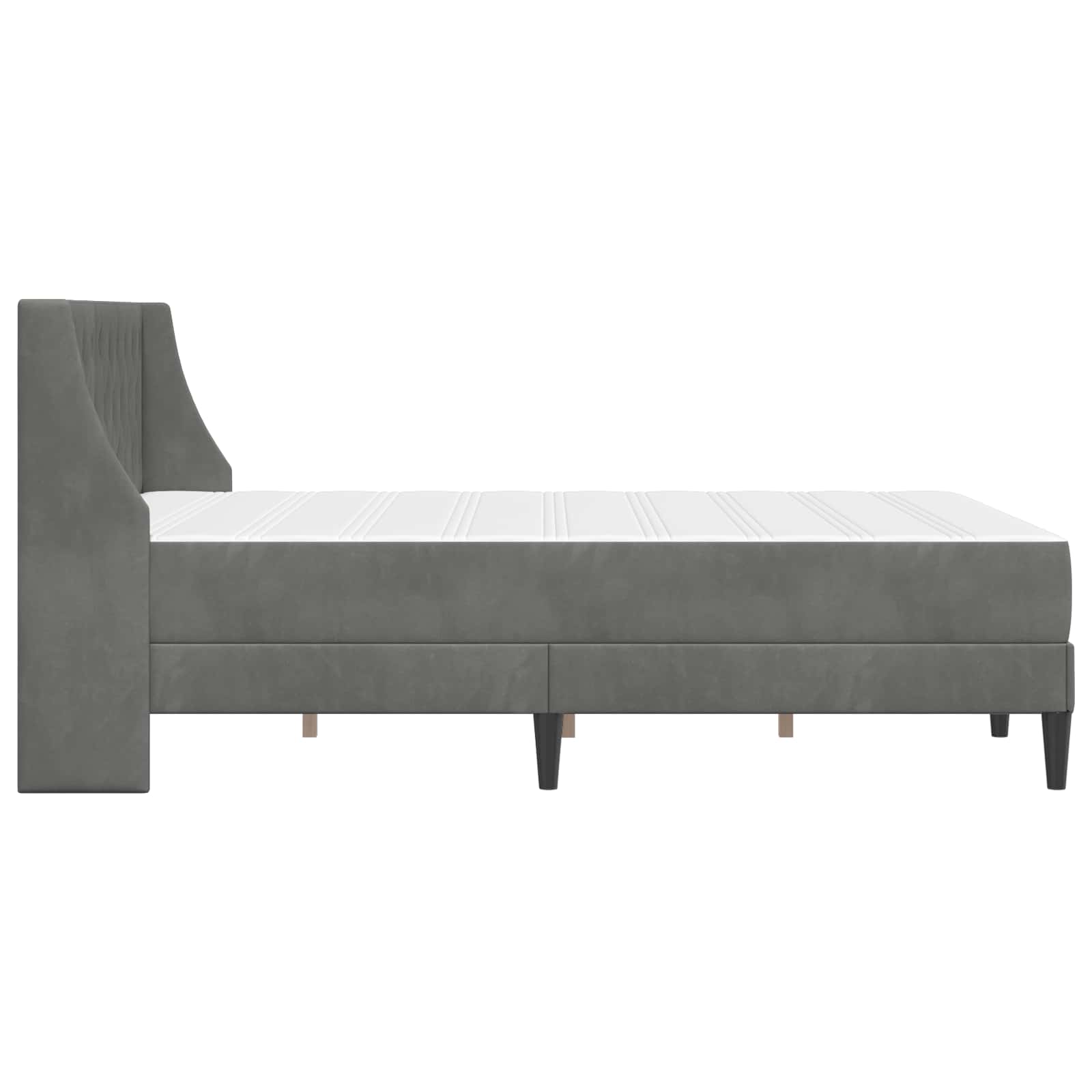 Struttura letto con materasso Grigio scuro 120 x 200 cm Velluto | homemem39