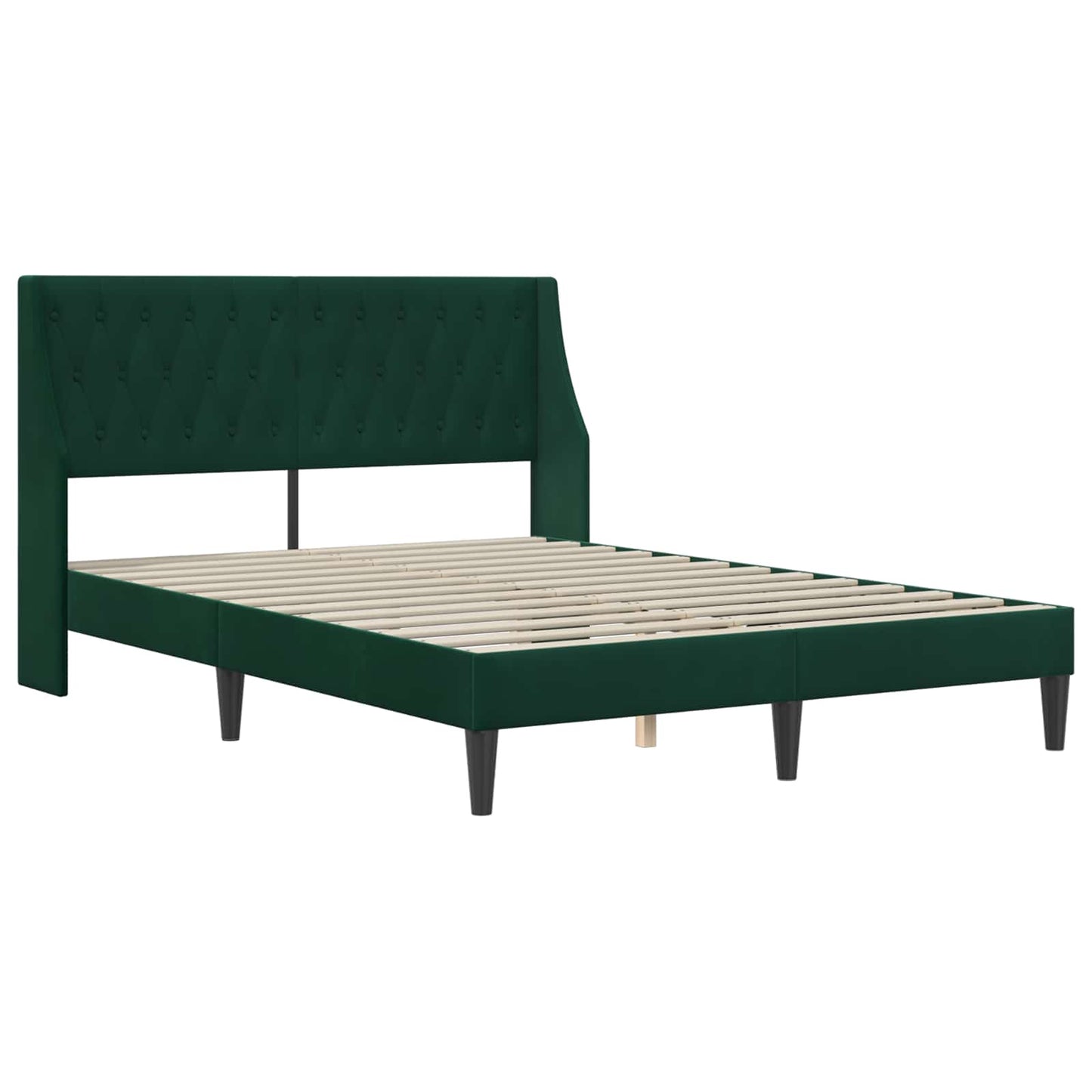 Struttura letto con materasso Verde Scuro 120 x 200 cm Velluto