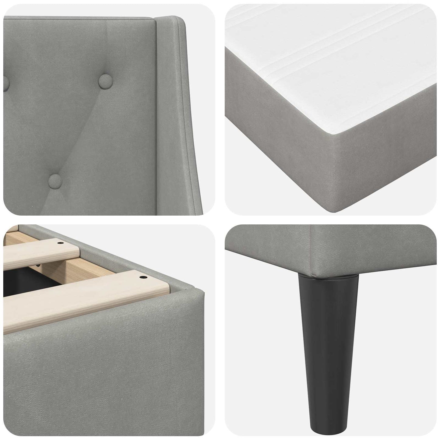 Struttura letto con materasso Grigio chiaro 140 x 190 cm