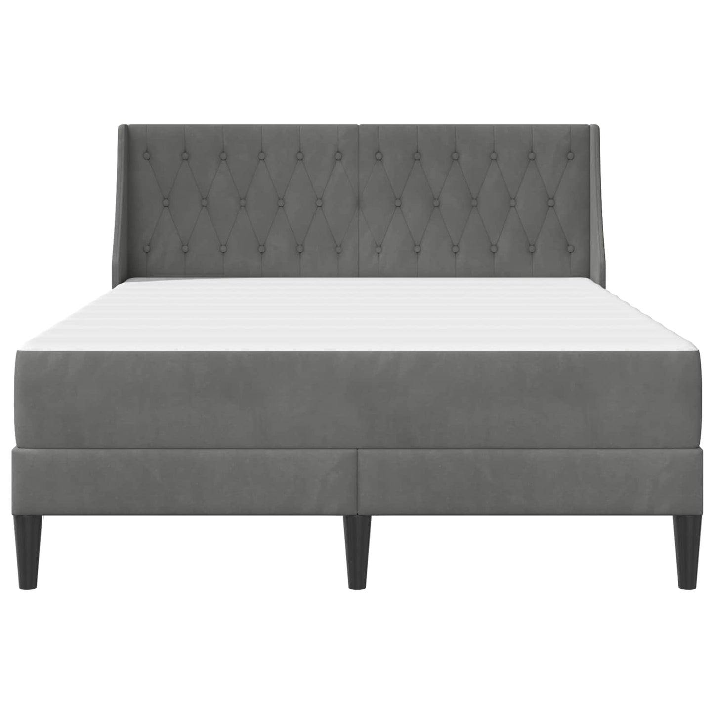 Struttura letto con materasso Grigio scuro 140 x 190 cm Velluto | homemem39