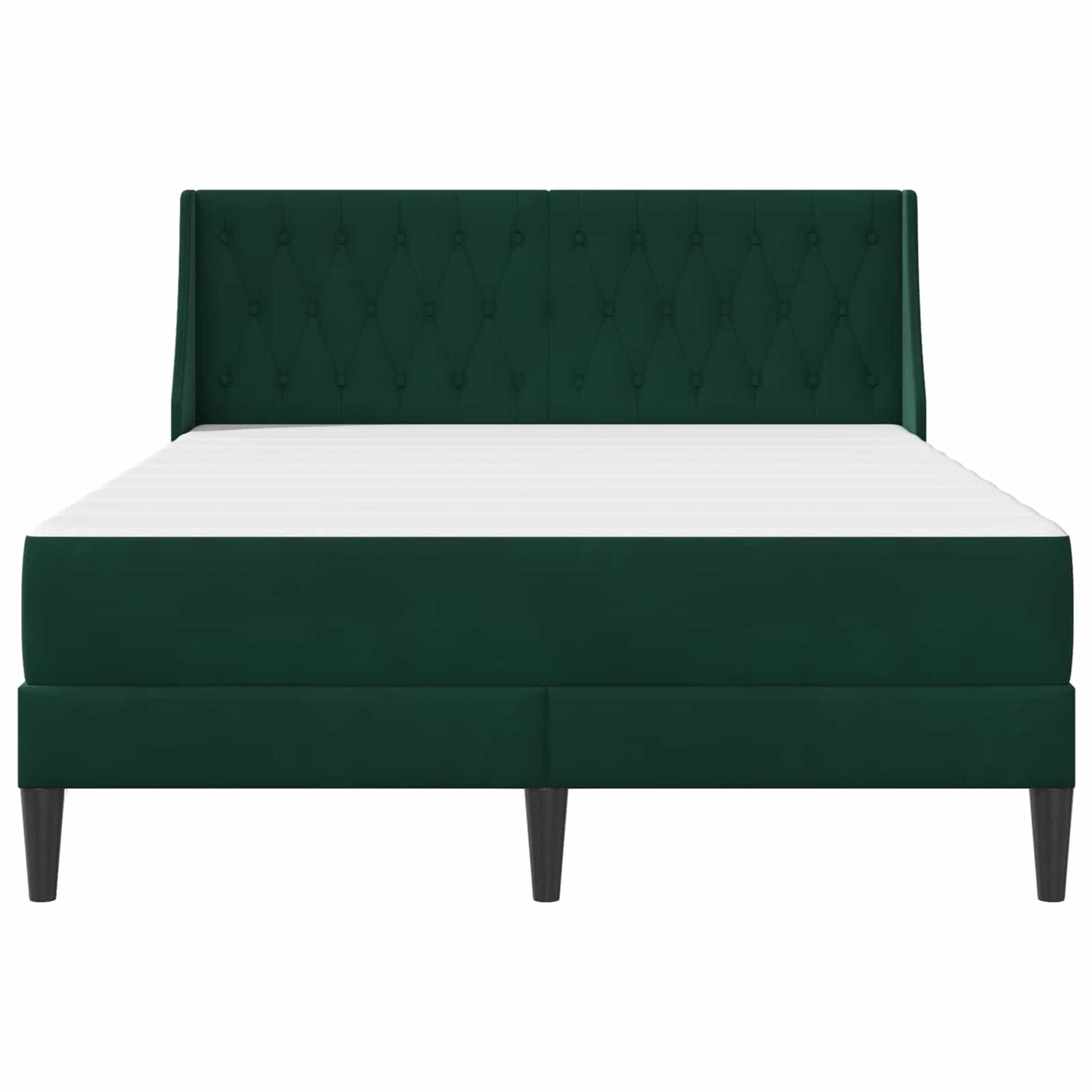 Struttura letto con materasso Verde Scuro 140 x 190 cm Velluto