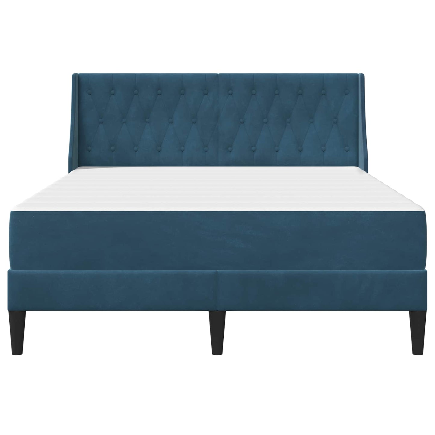 Struttura letto con materasso Blu 140 x 190 cm Velluto