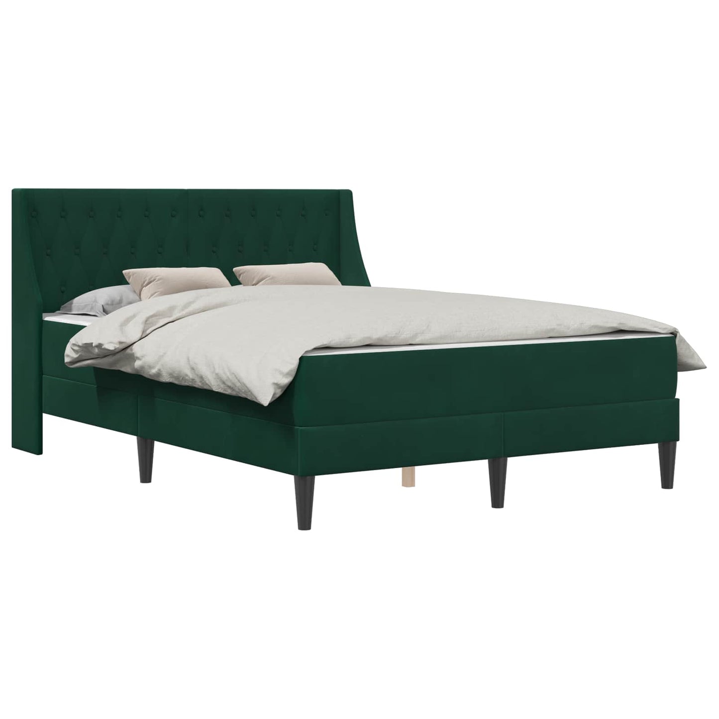 Struttura letto con materasso Verde Scuro 140 x 200 cm Velluto