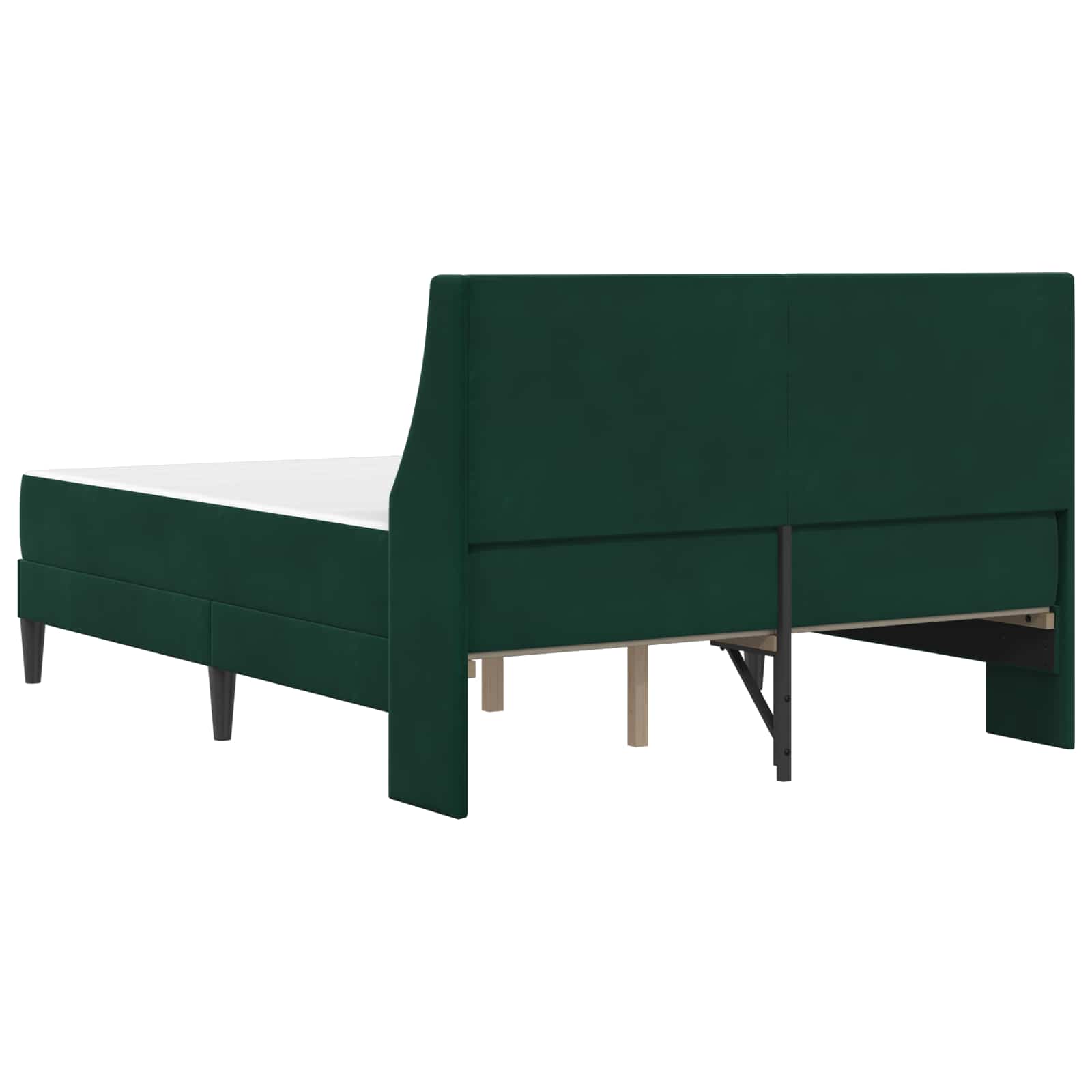 Struttura letto con materasso Verde Scuro 140 x 200 cm Velluto | homemem39