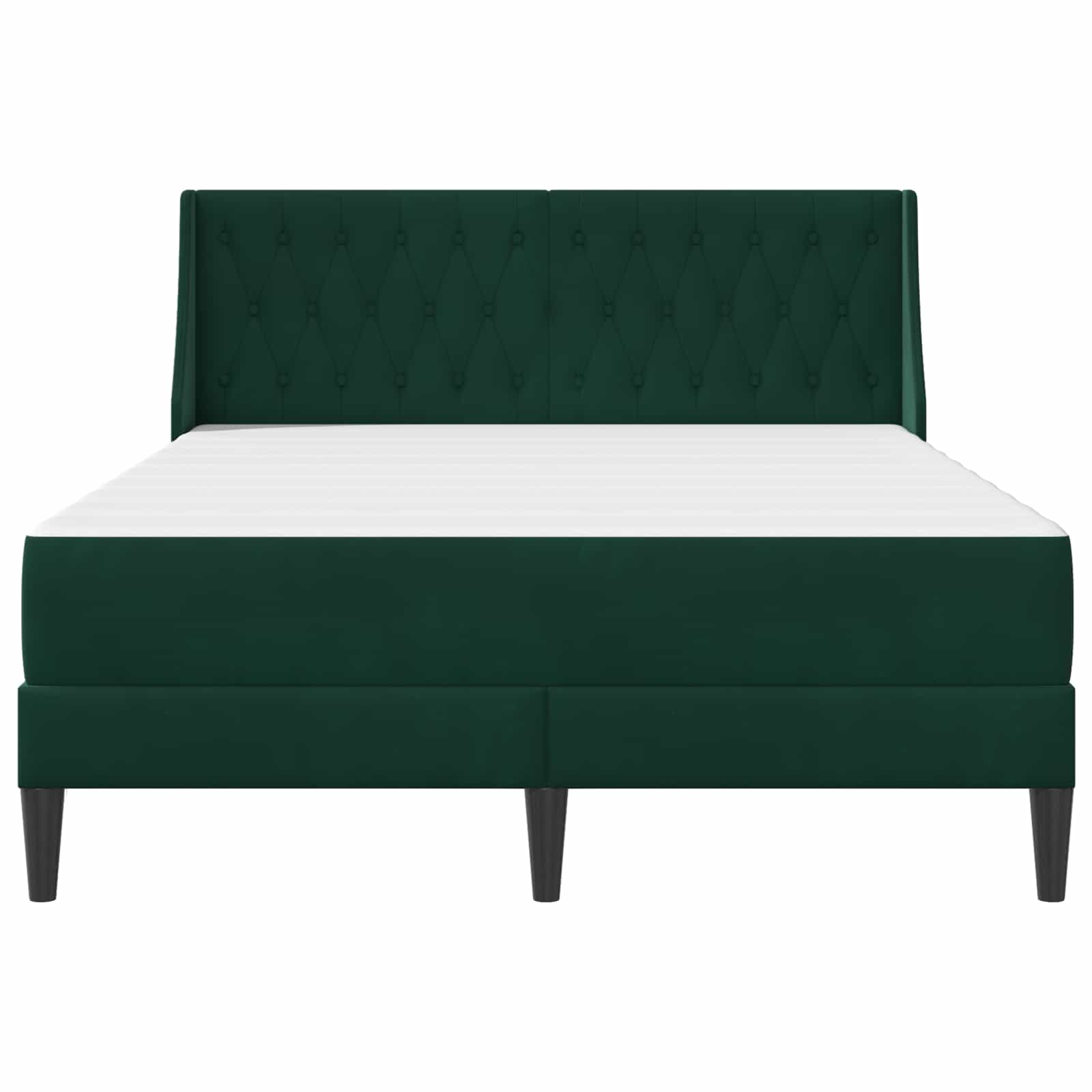 Struttura letto con materasso Verde Scuro 140 x 200 cm Velluto | homemem39