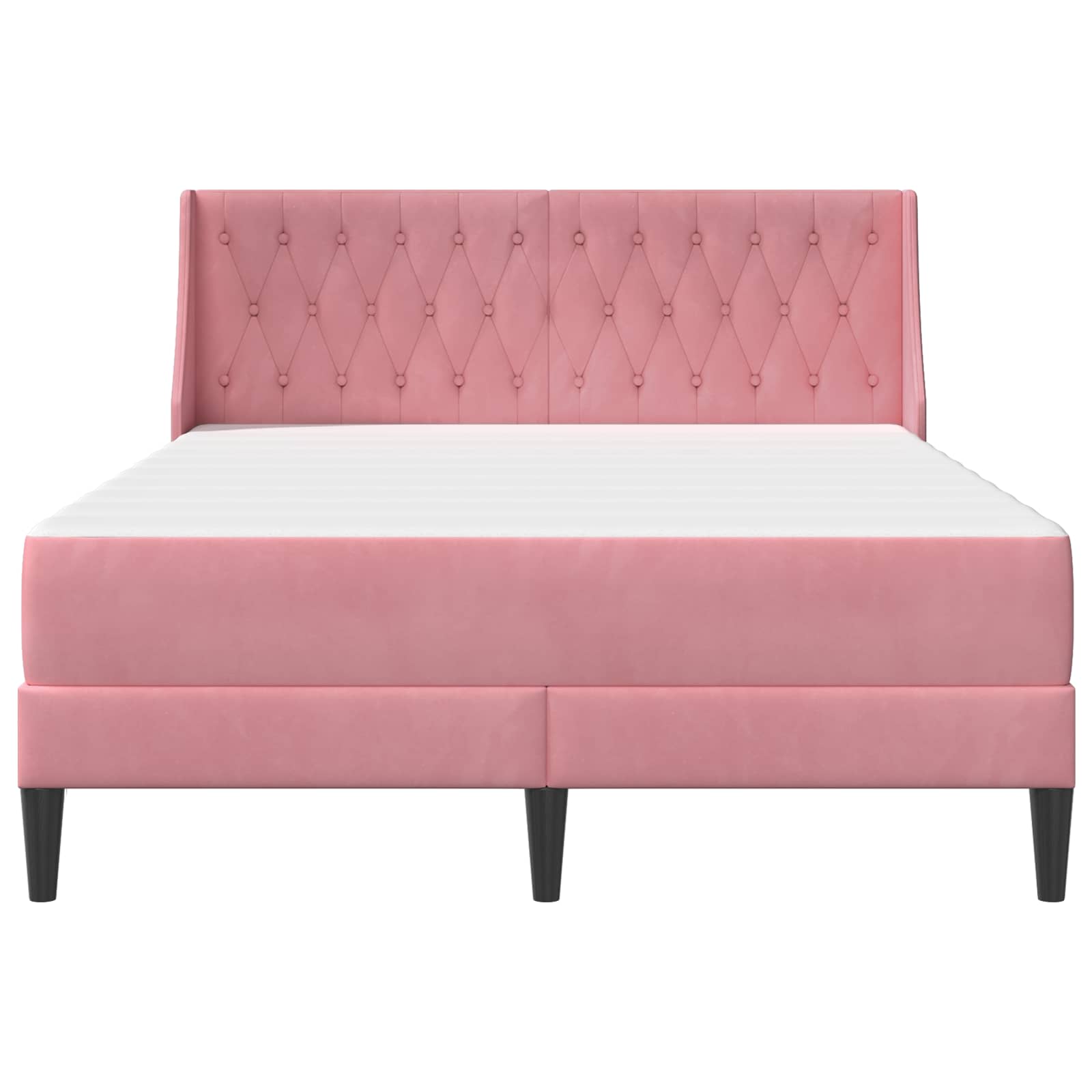 Struttura letto con materasso Rosa 140 x 200 cm Velluto | homemem39