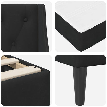Struttura letto con materasso Nero 140 x 200 cm Velluto | homemem39
