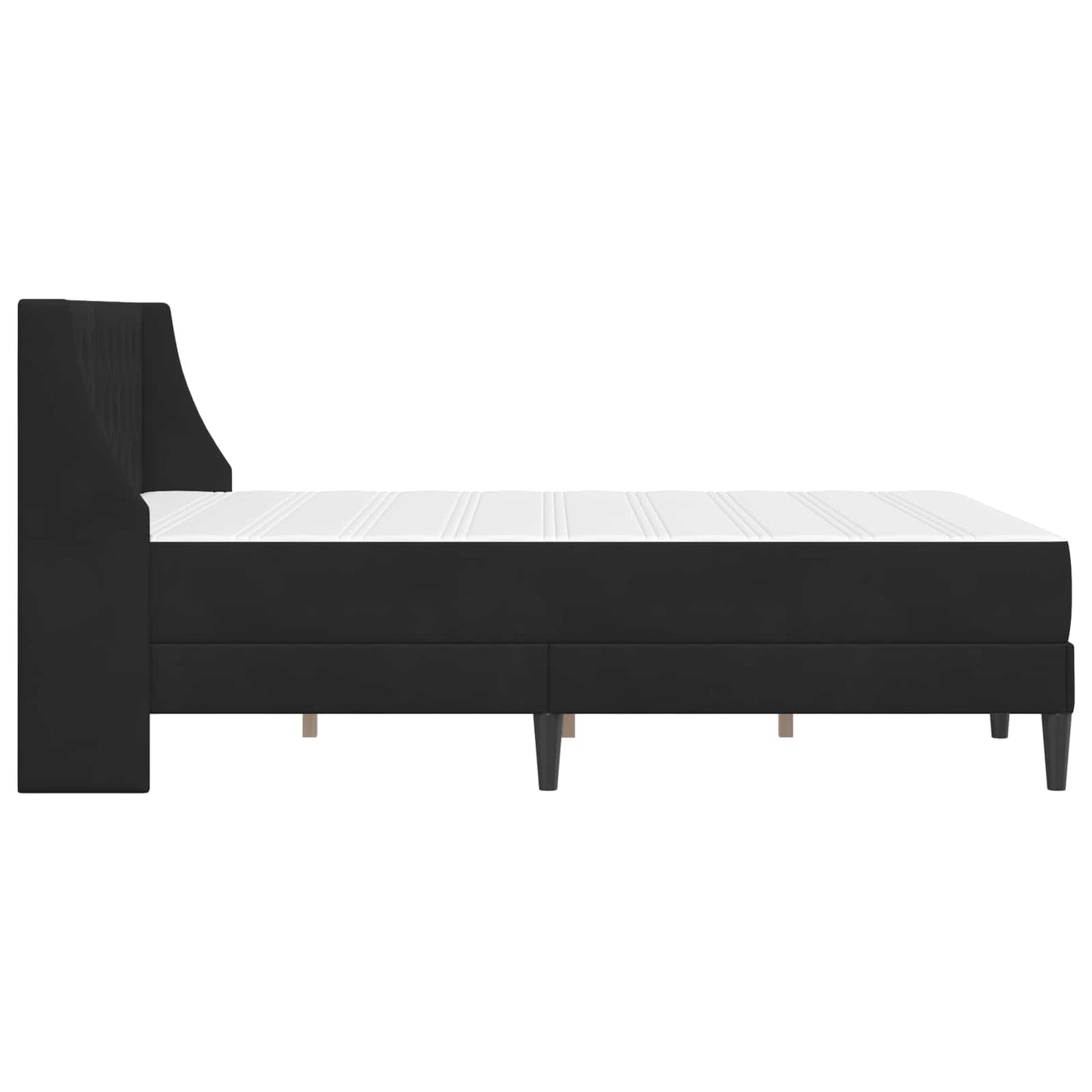 Struttura letto con materasso Nero 160 x 200 cm Velluto | homemem39