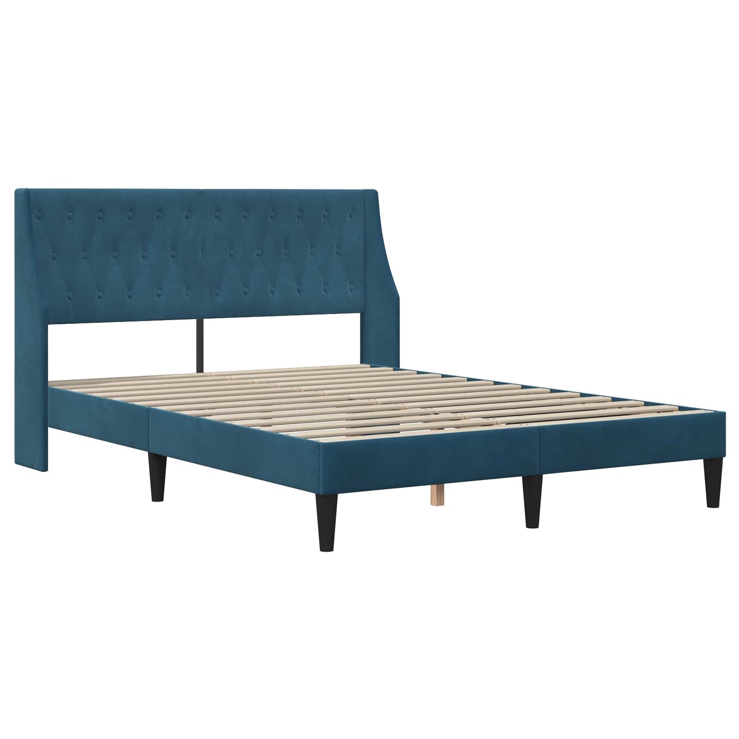Struttura letto con materasso Blu 160 x 200 cm Velluto | homemem39