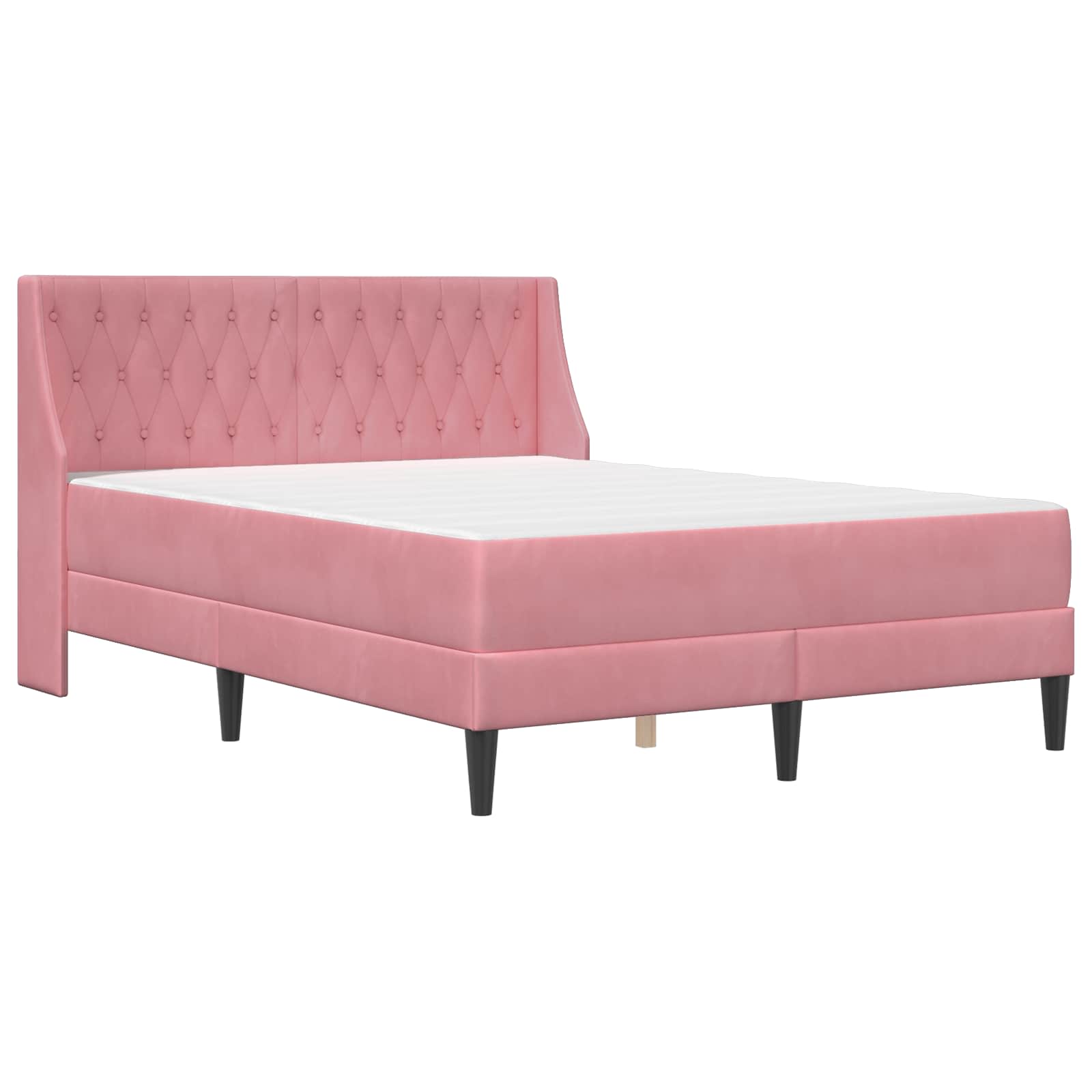 Struttura letto con materasso Rosa 180 x 200 cm Velluto | homemem39