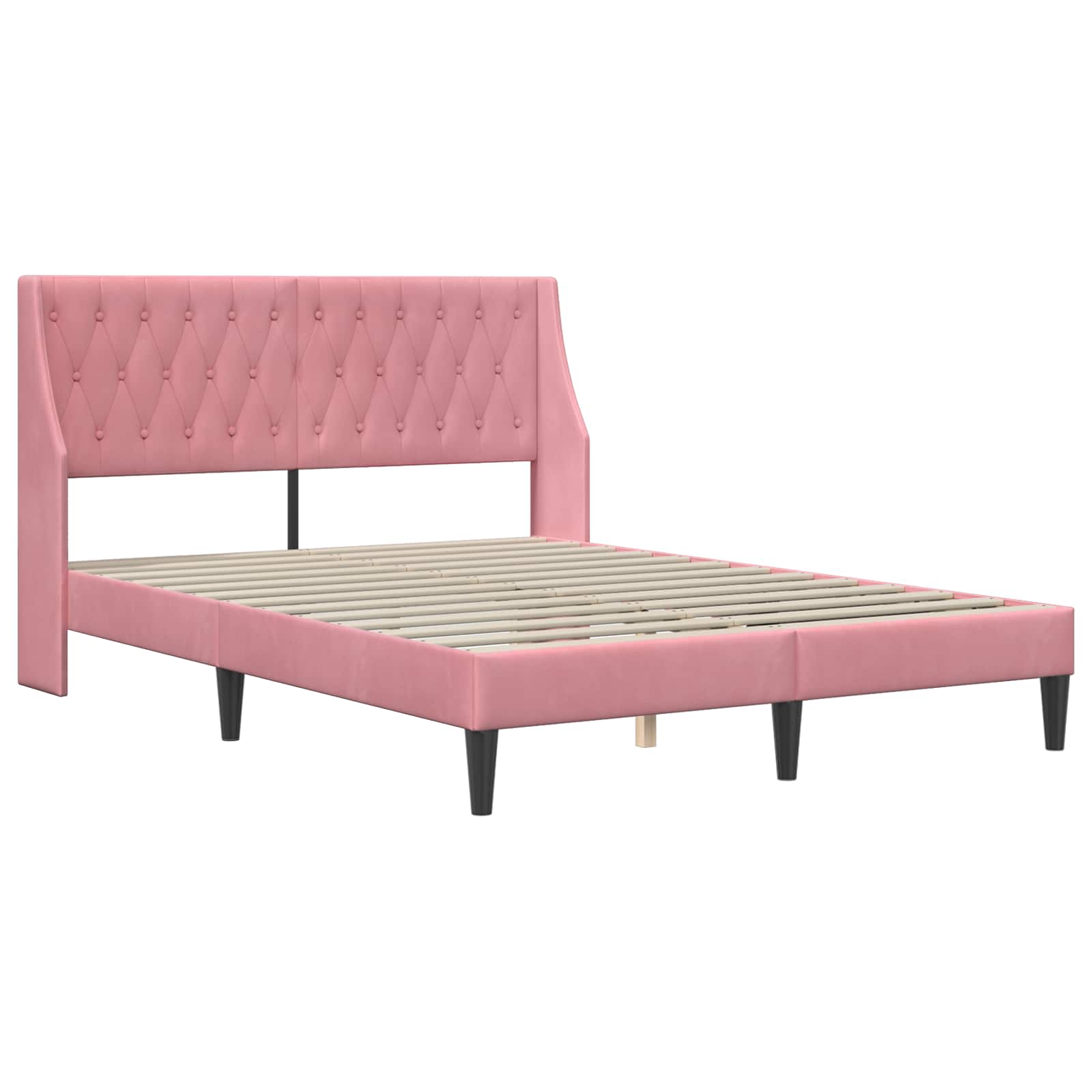 Struttura letto con materasso Rosa 180 x 200 cm Velluto | homemem39
