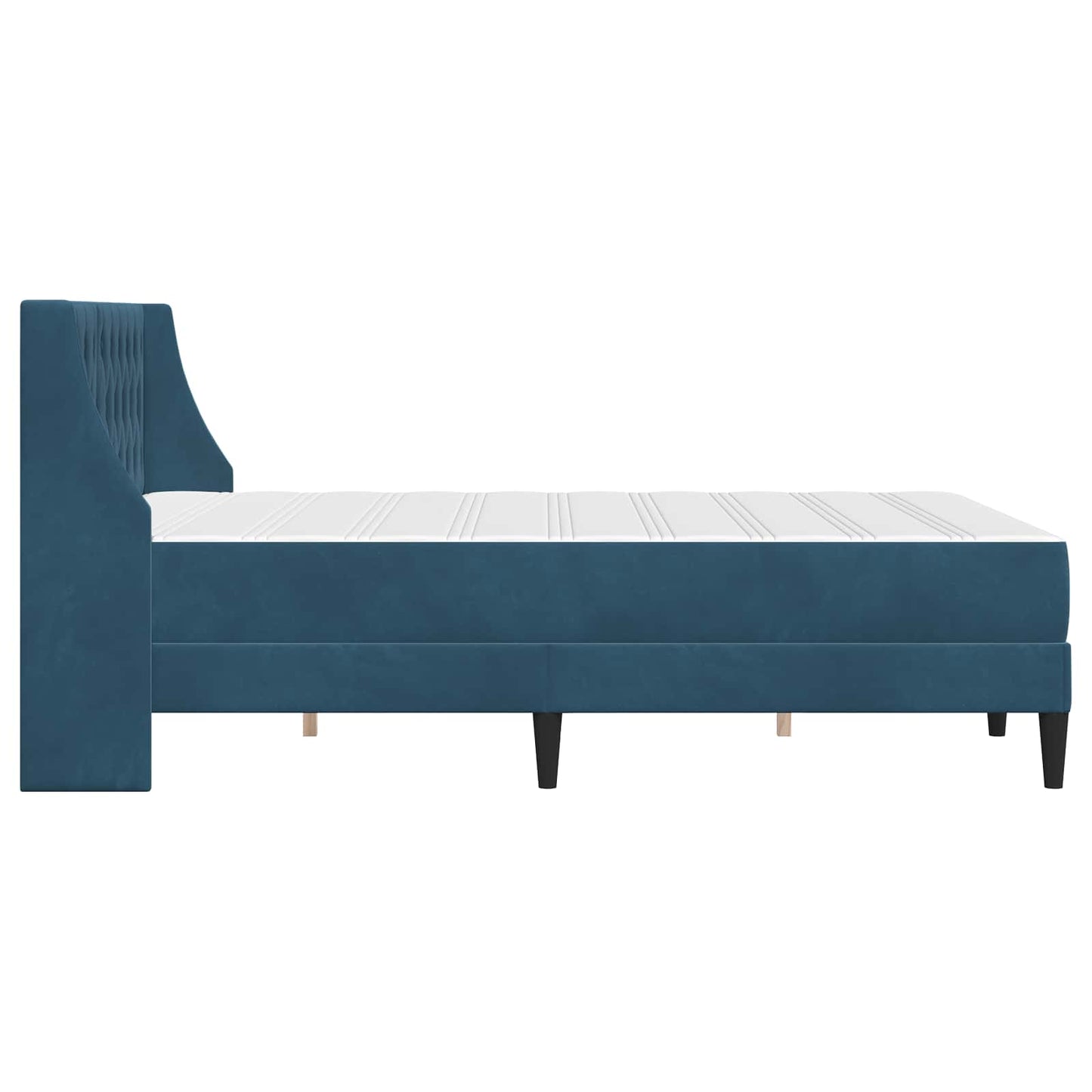 Struttura letto con materasso Blu 180 x 200 cm Velluto