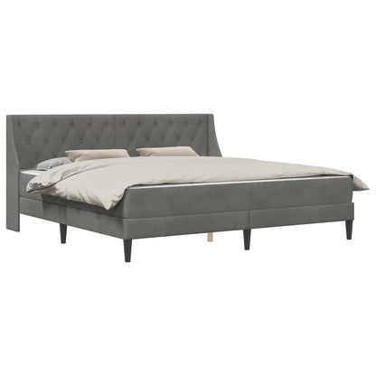 Struttura letto con materasso Grigio scuro 200 x 200 cm Velluto | homemem39