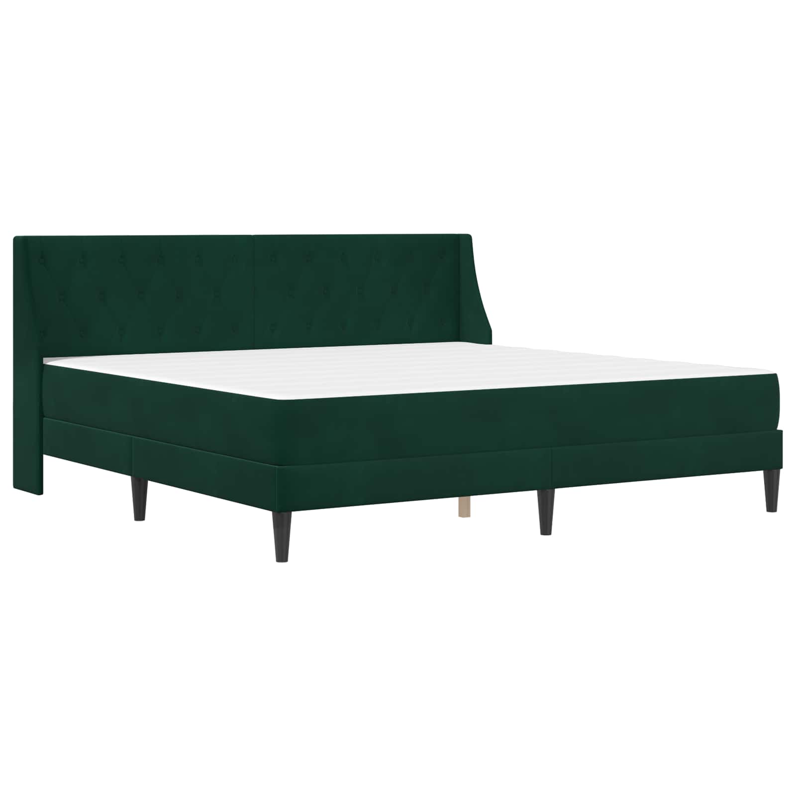 Struttura letto con materasso Verde Scuro 200 x 200 cm Velluto | homemem39