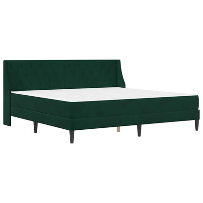 Struttura letto con materasso Verde Scuro 200 x 200 cm Velluto | homemem39