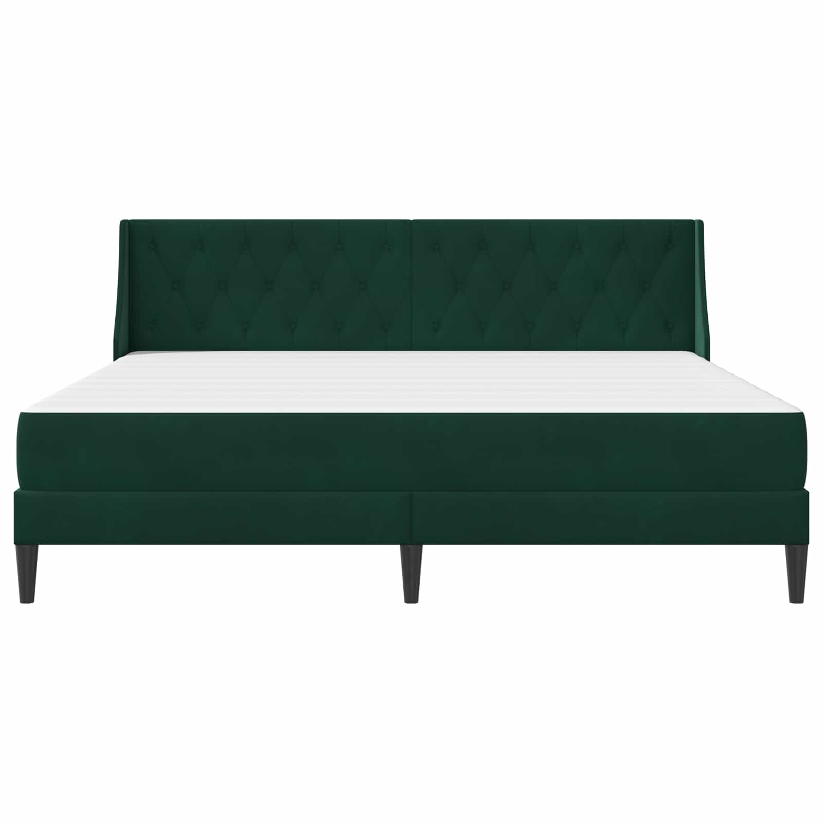 Struttura letto con materasso Verde Scuro 200 x 200 cm Velluto | homemem39