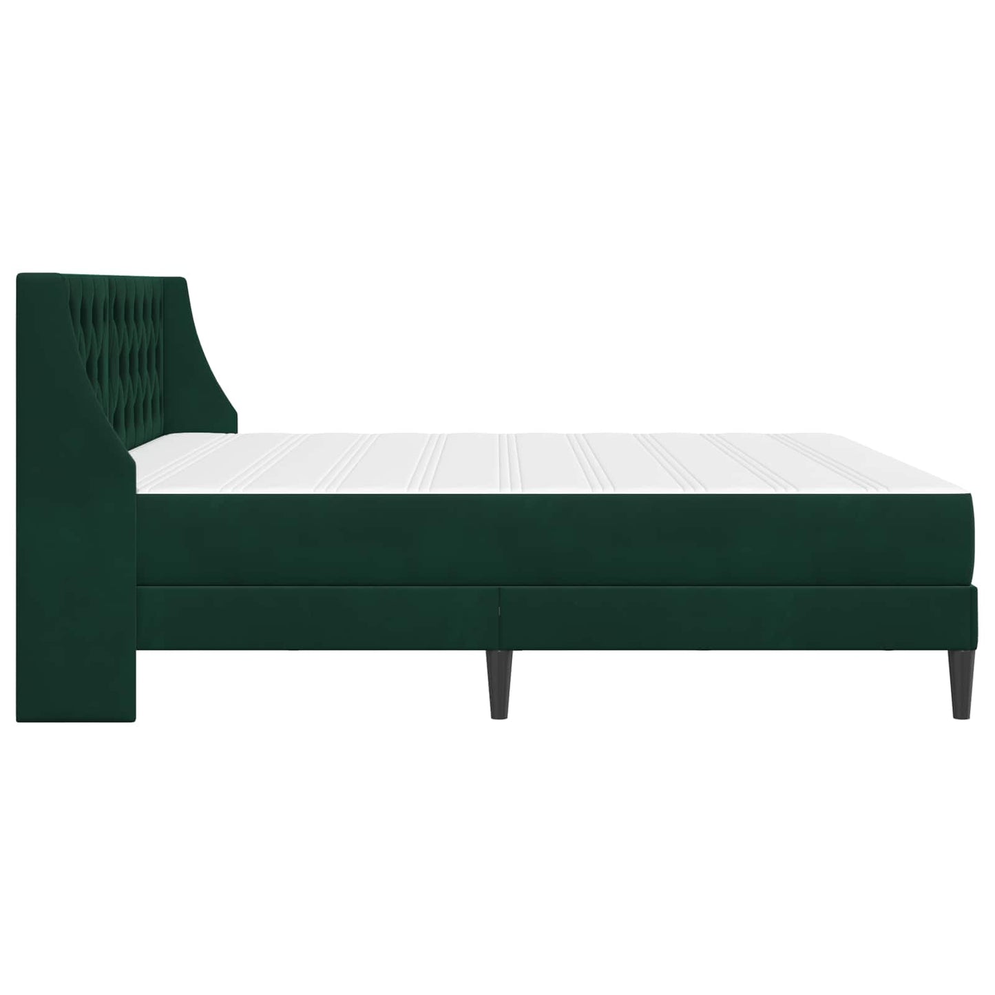 Struttura letto con materasso Verde Scuro 200 x 200 cm Velluto | homemem39