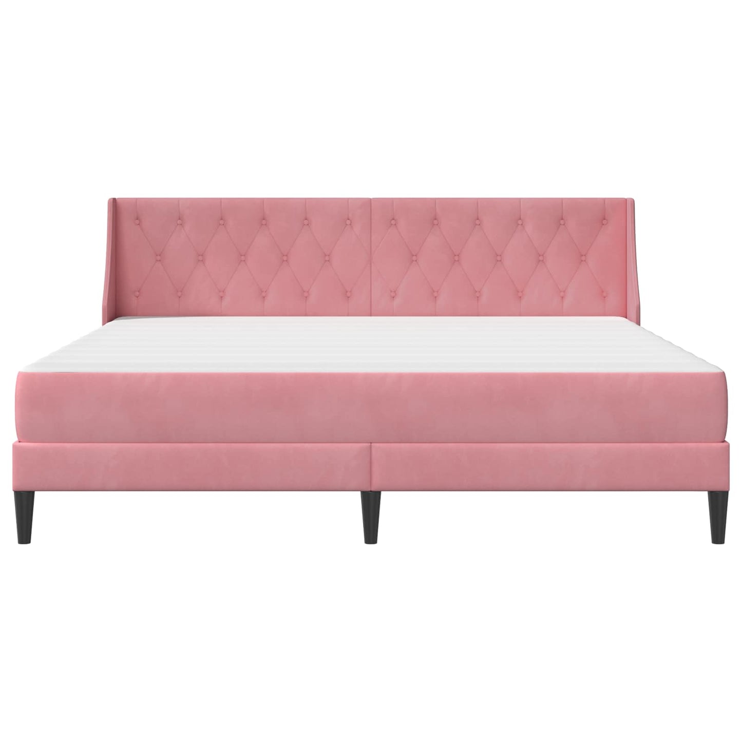 Struttura letto con materasso Rosa 200 x 200 cm Velluto | homemem39