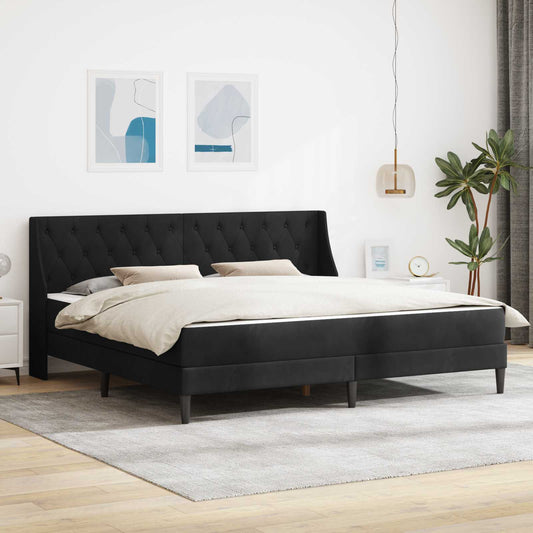 Struttura letto con materasso Nero 200 x 200 cm Velluto | homemem39
