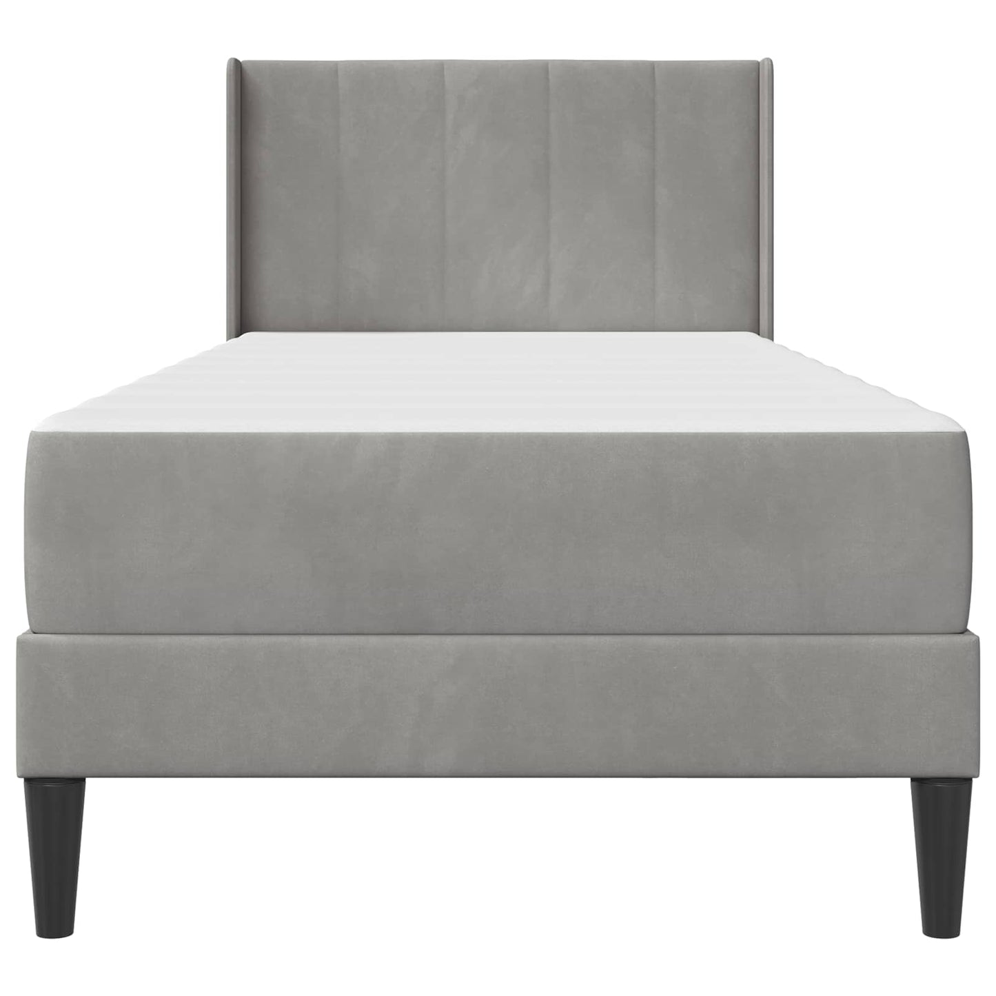 Struttura letto con materasso Grigio Chiaro 80 x 200 cm Velluto | homemem39