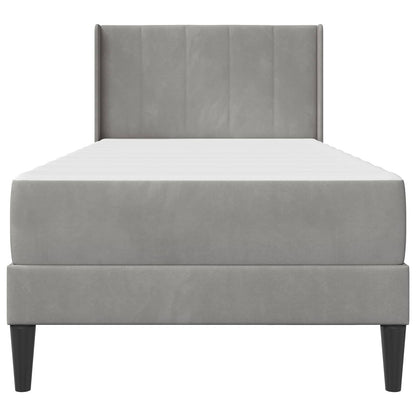 Struttura letto con materasso Grigio Chiaro 80 x 200 cm Velluto | homemem39