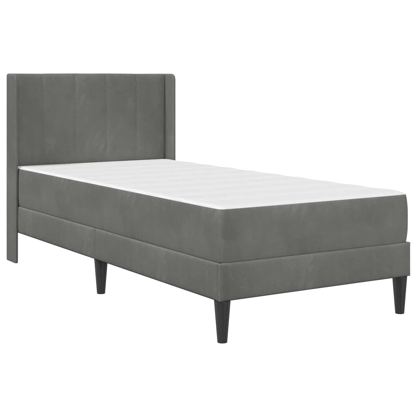 Struttura letto con materasso Grigio Scuro 80 x 200 cm Velluto | homemem39