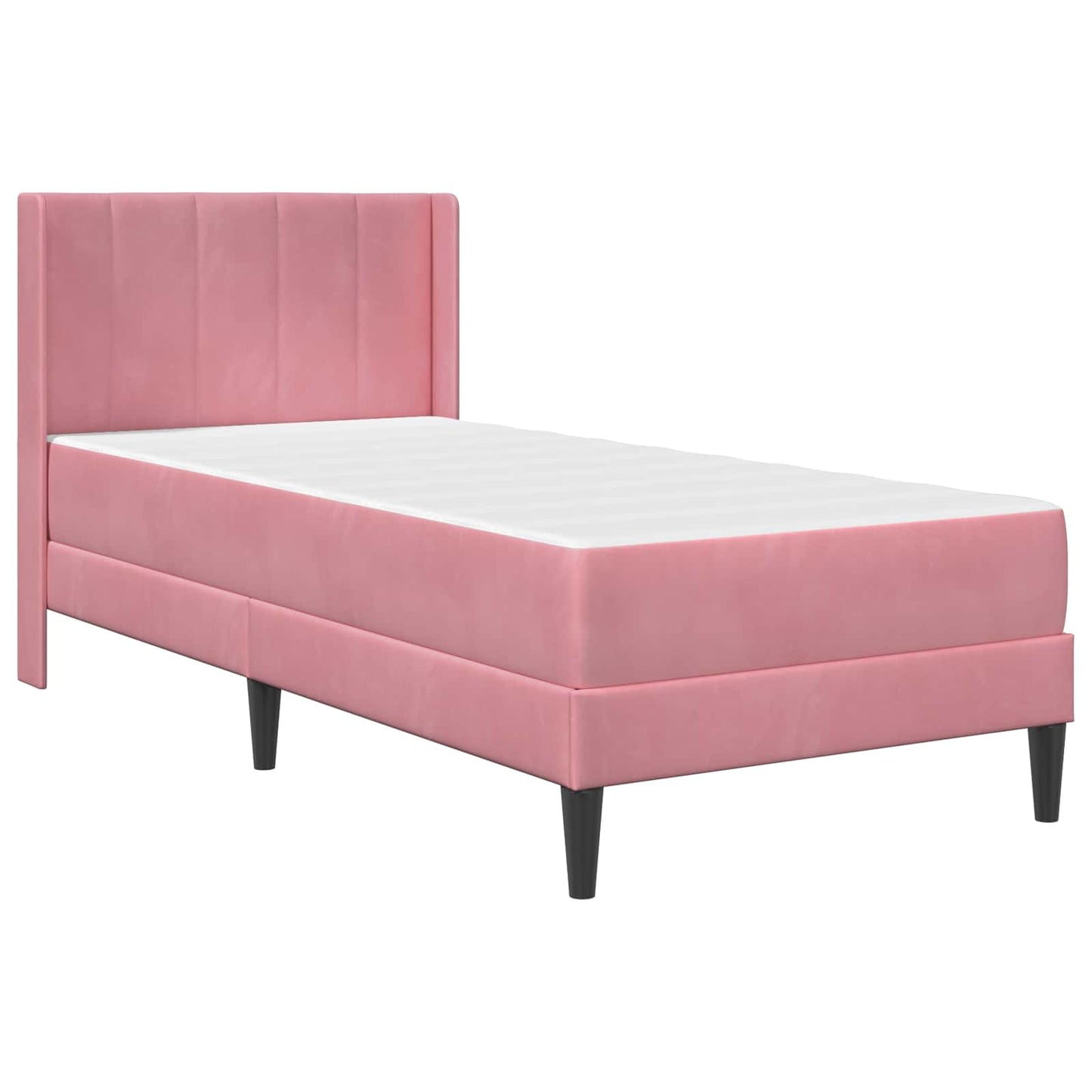 Struttura letto con materasso Rosa 80 x 200 cm Velluto | homemem39