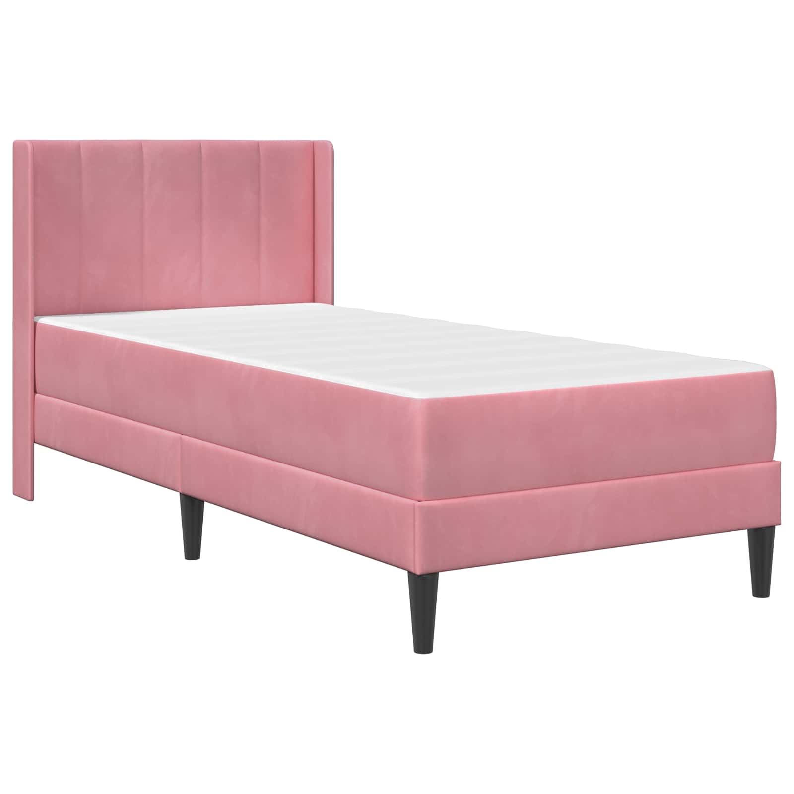 Struttura letto con materasso Rosa 80 x 200 cm Velluto | homemem39