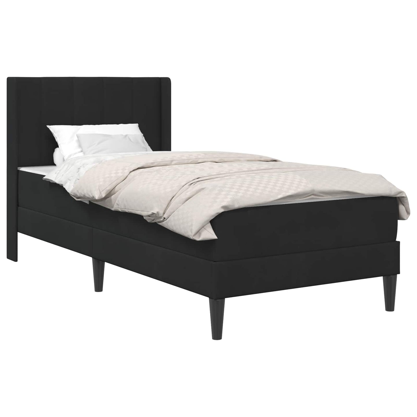 Struttura letto con materasso Nero 90 x 190 cm Velluto | homemem39
