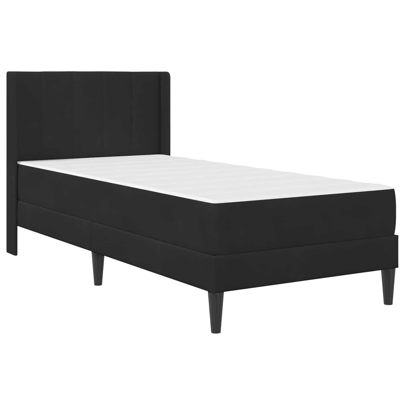 Struttura letto con materasso Nero 90 x 190 cm Velluto | homemem39
