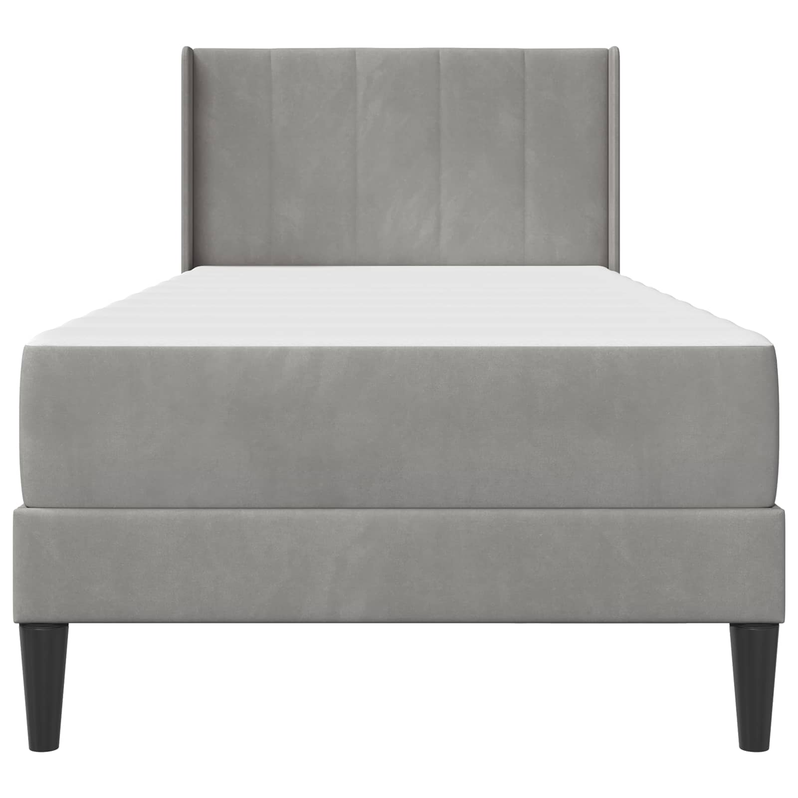 Struttura letto con materasso Grigio Chiaro 90 x 200 cm Velluto | homemem39