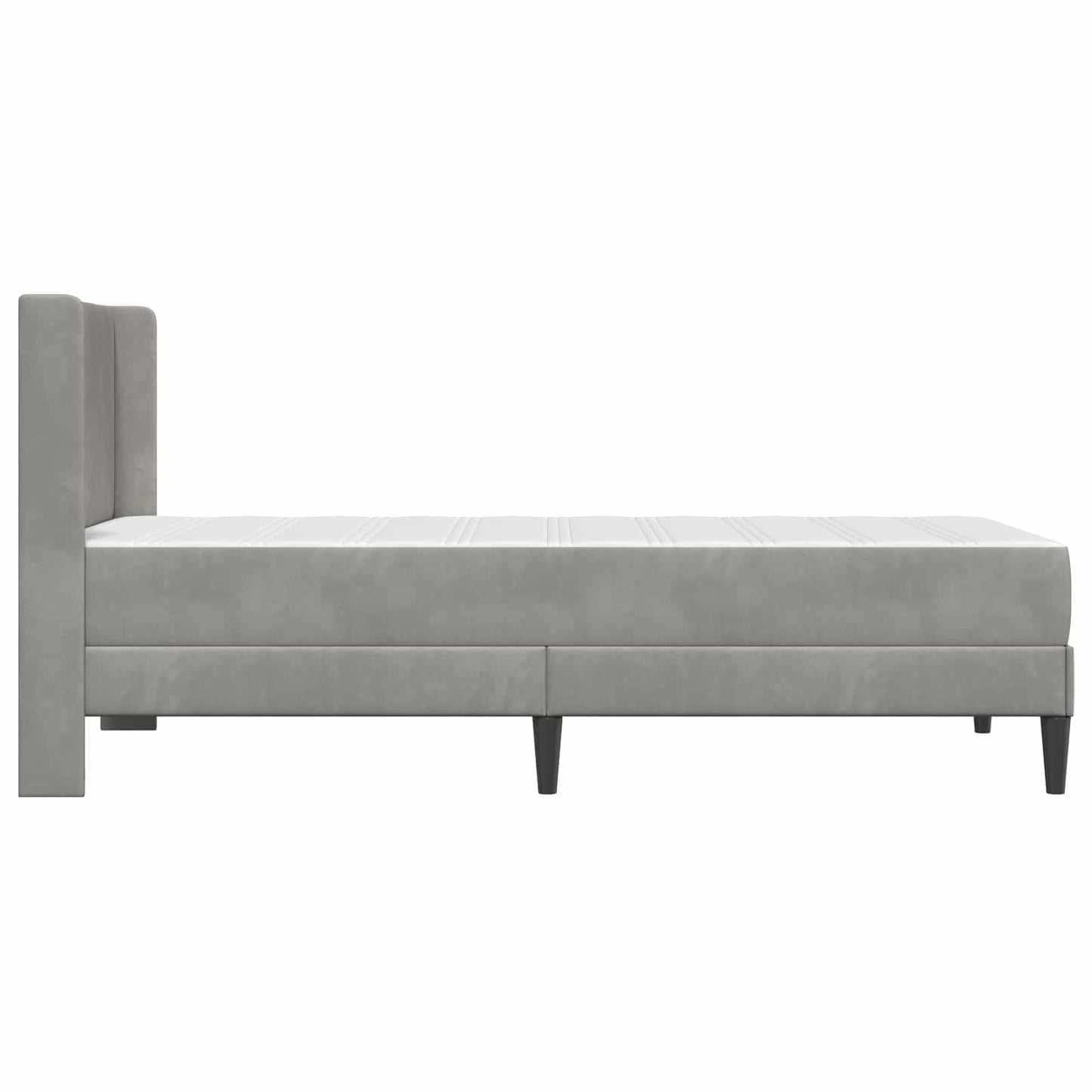 Struttura letto con materasso Grigio Chiaro 90 x 200 cm Velluto | homemem39