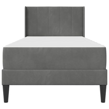 Struttura letto con materasso Grigio Scuro 90 x 200 cm Velluto | homemem39