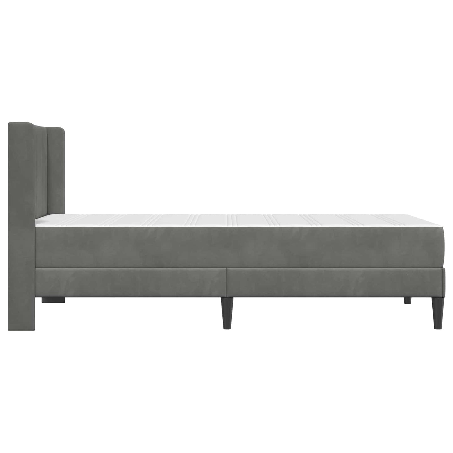 Struttura letto con materasso Grigio Scuro 90 x 200 cm Velluto | homemem39