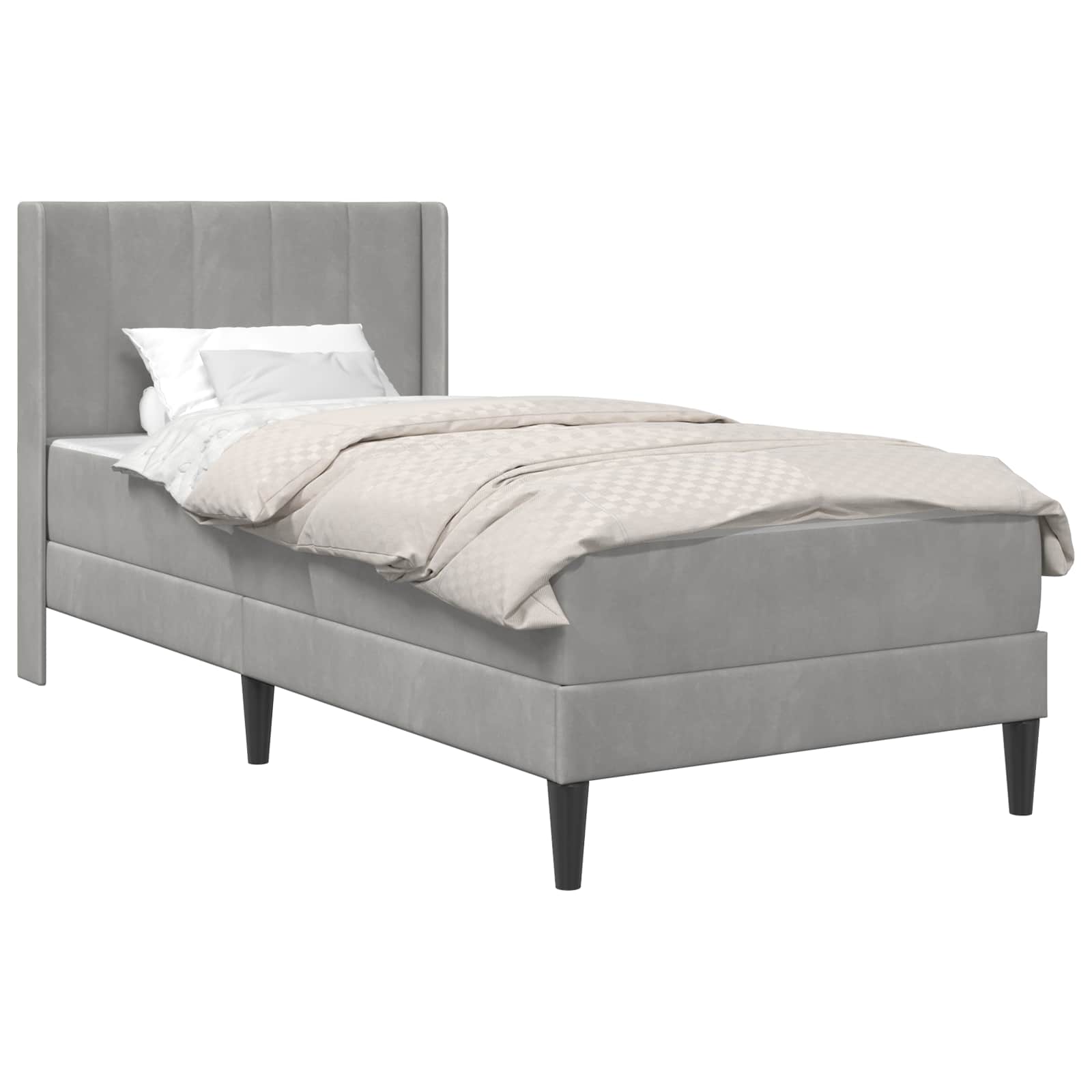 Struttura letto con materasso Grigio Chiaro 100 x 200 cm | homemem39