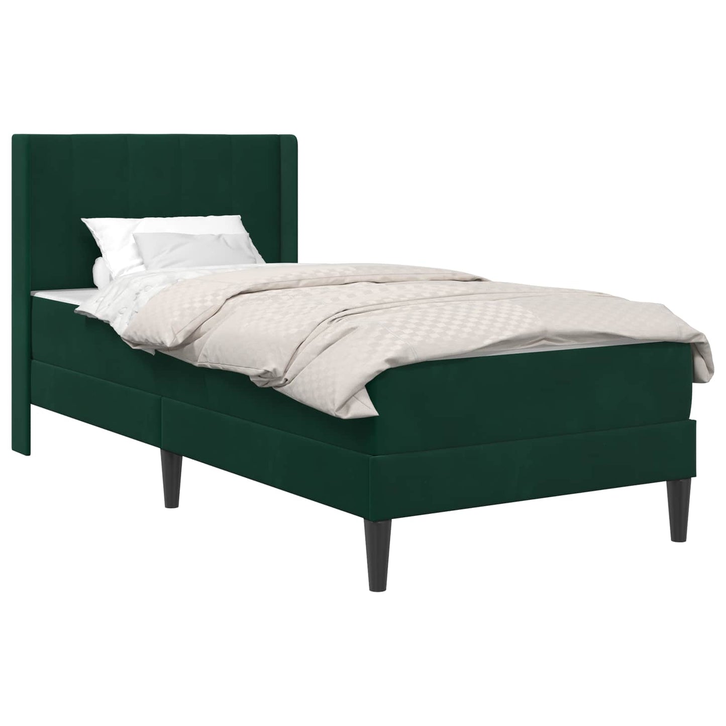 Struttura letto con materasso Verde Scuro 100 x 200 cm Velluto | homemem39