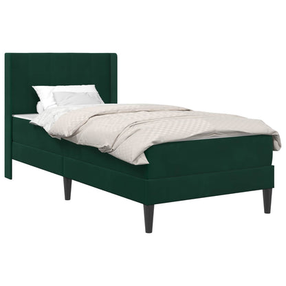 Struttura letto con materasso Verde Scuro 100 x 200 cm Velluto | homemem39
