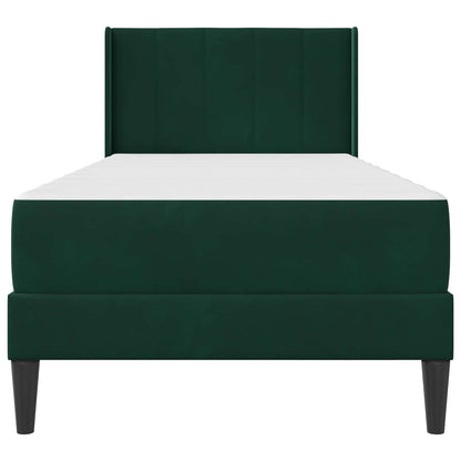 Struttura letto con materasso Verde Scuro 100 x 200 cm Velluto | homemem39