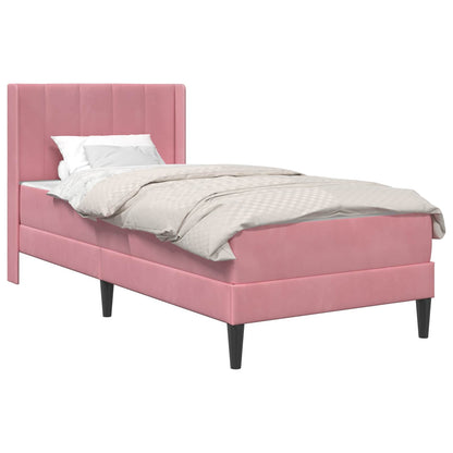 Struttura letto con materasso Rosa 100 x 200 cm Velluto | homemem39